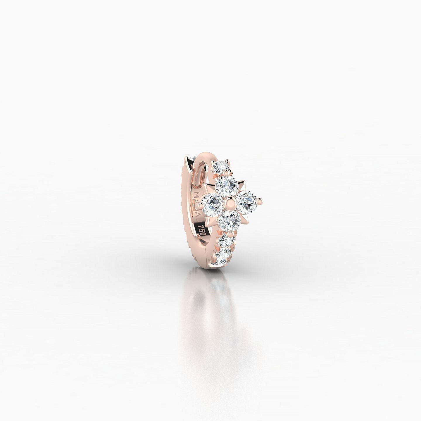 Nymph | 18k Rose Gold 5 mm Flower Diamond Hoop Piercing