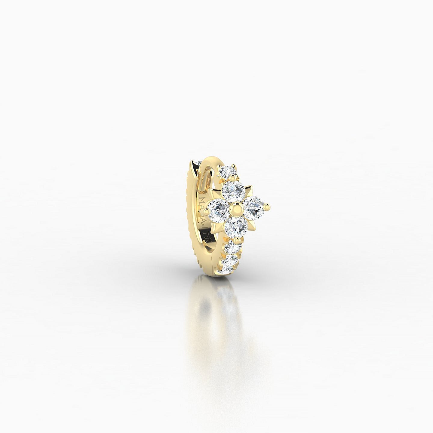 Nymph | 18k Yellow Gold 5 mm Flower Diamond Hoop Piercing