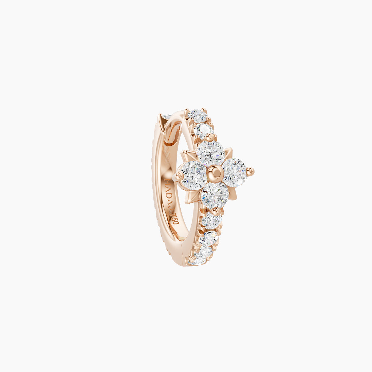 Nymph | 18k Rose Gold 6.5 mm Flower Diamond Hoop Piercing