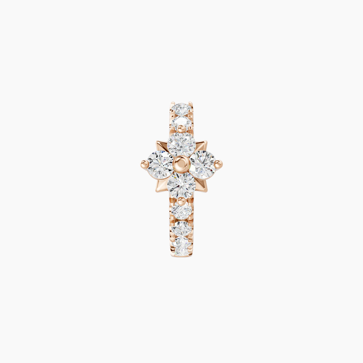 Nymph | 18k Rose Gold 6.5 mm Flower Diamond Hoop Piercing