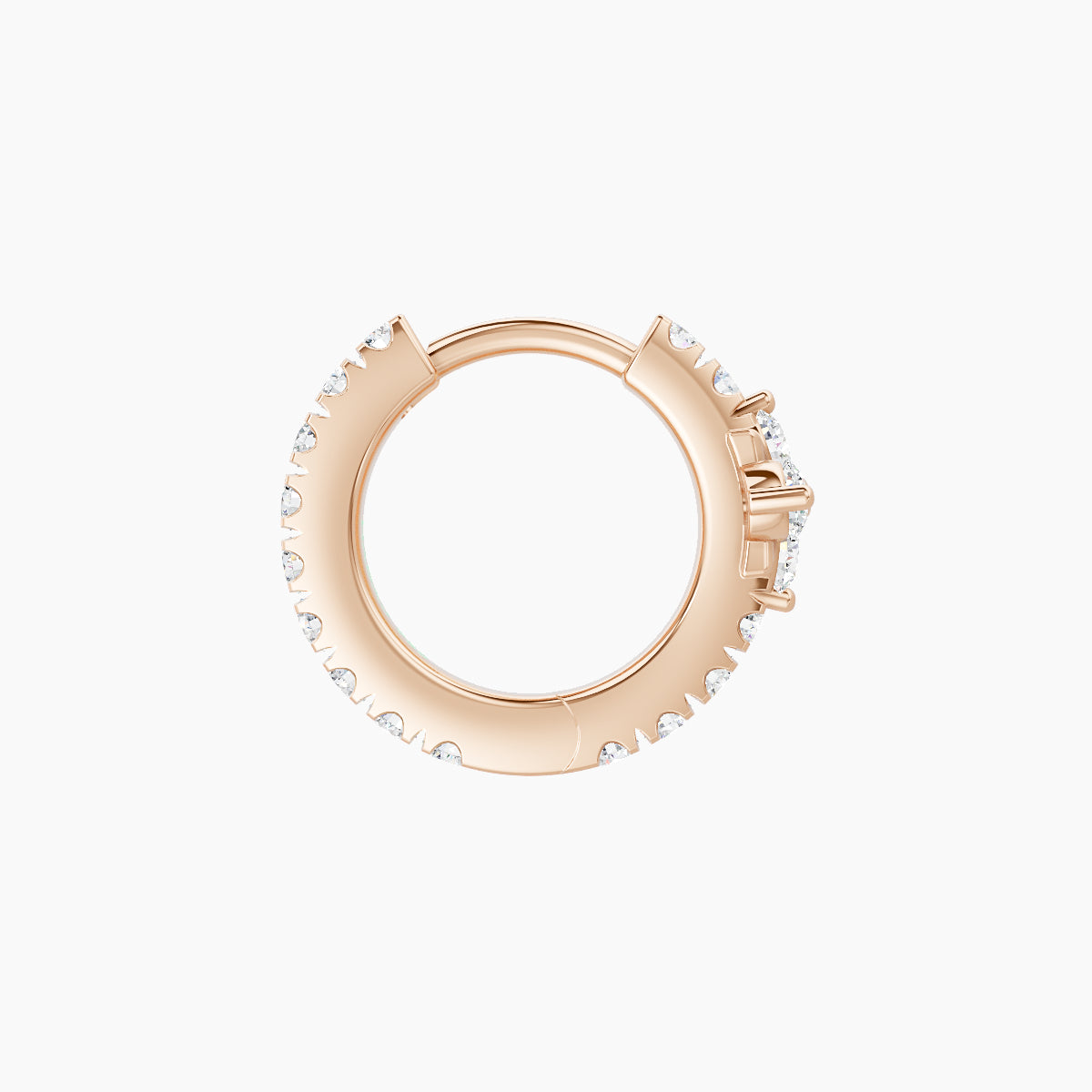 Nymph | 18k Rose Gold 6.5 mm Flower Diamond Hoop Piercing