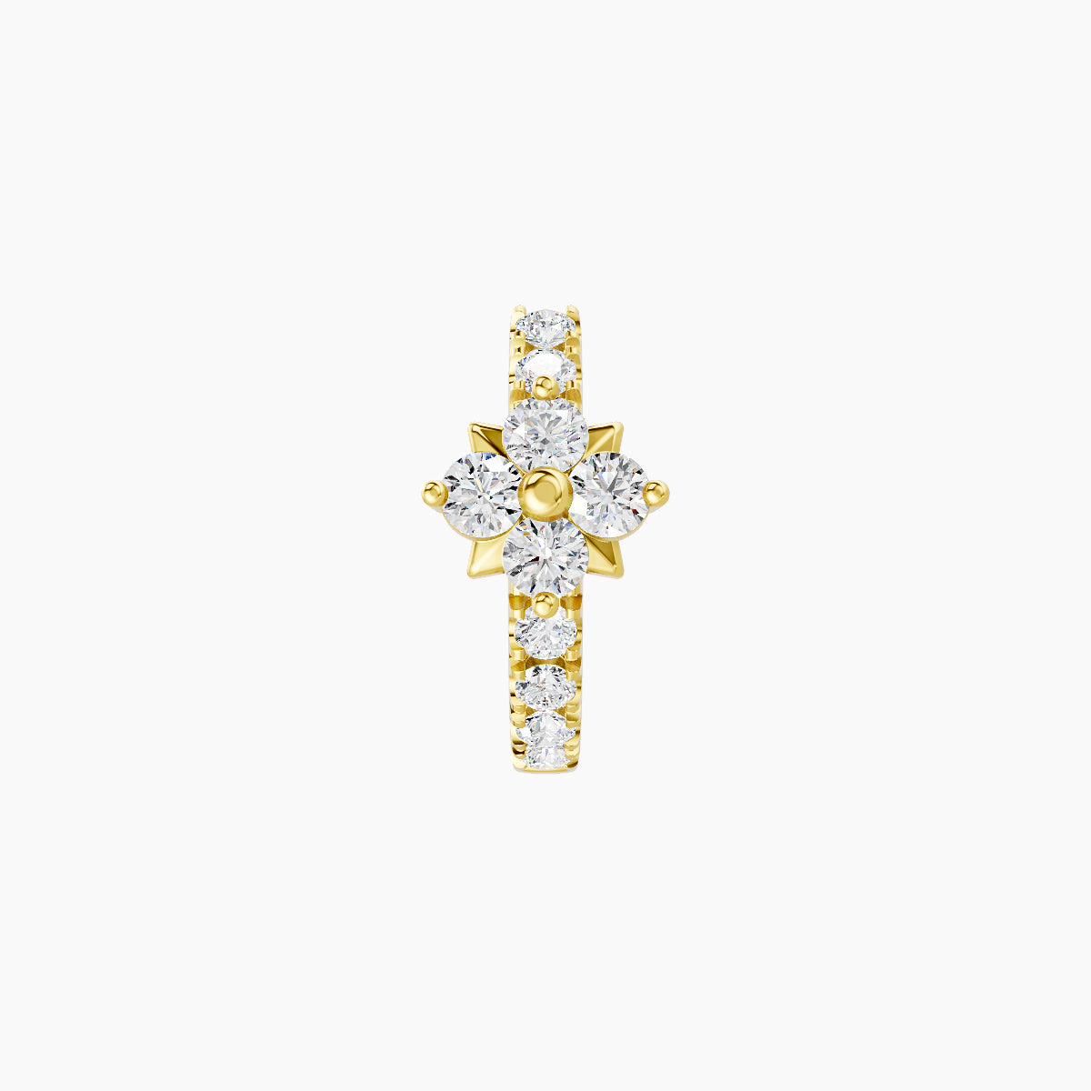 Nymph | 18k Yellow Gold 6.5 mm Flower Diamond Hoop Piercing