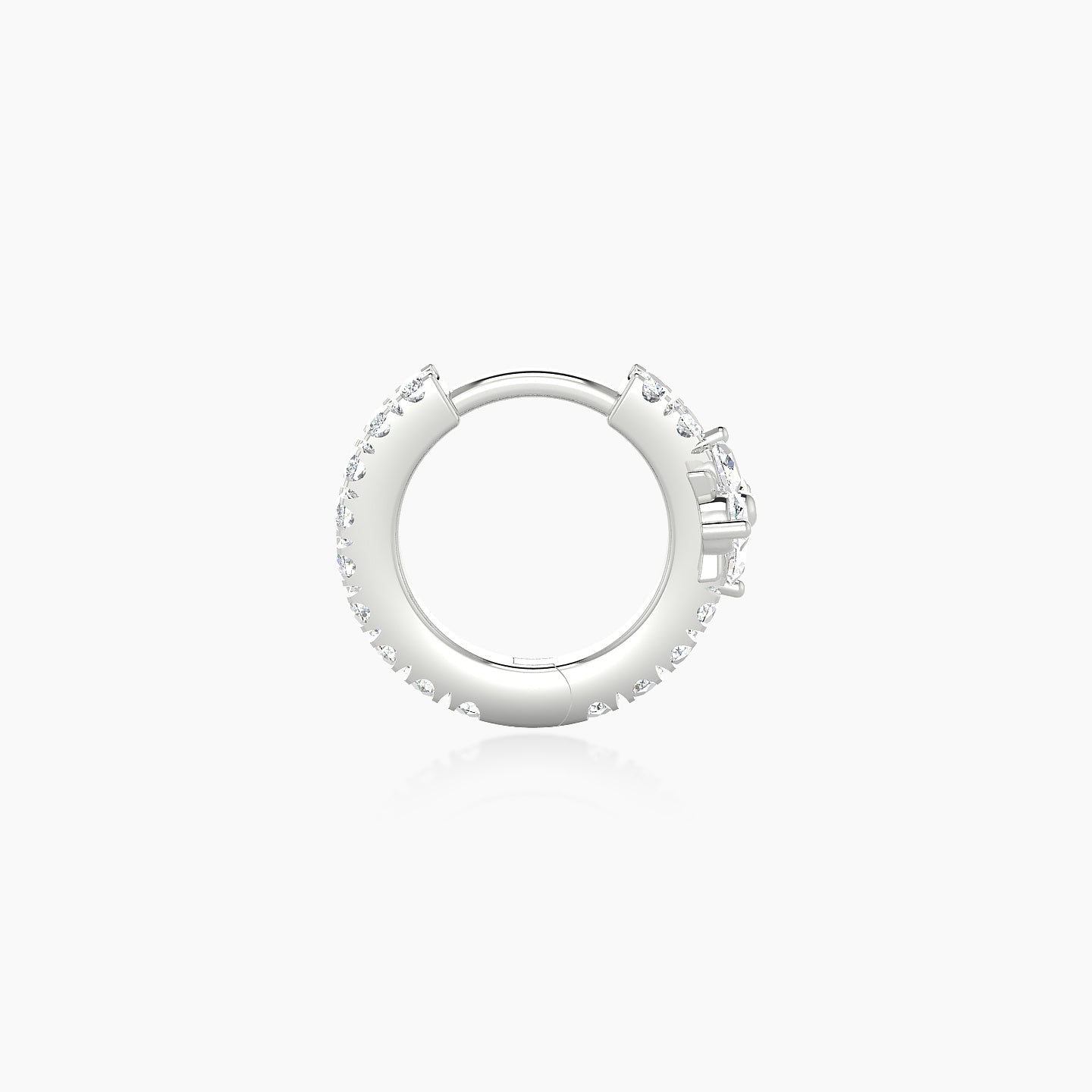 Nymph | 18k White Gold 6.5 mm Flower Diamond Hoop Piercing