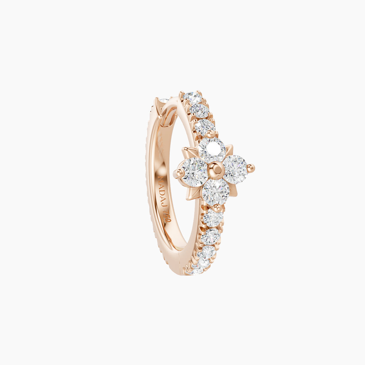 Nymph | 18k Rose Gold 8 mm Flower Diamond Hoop Piercing