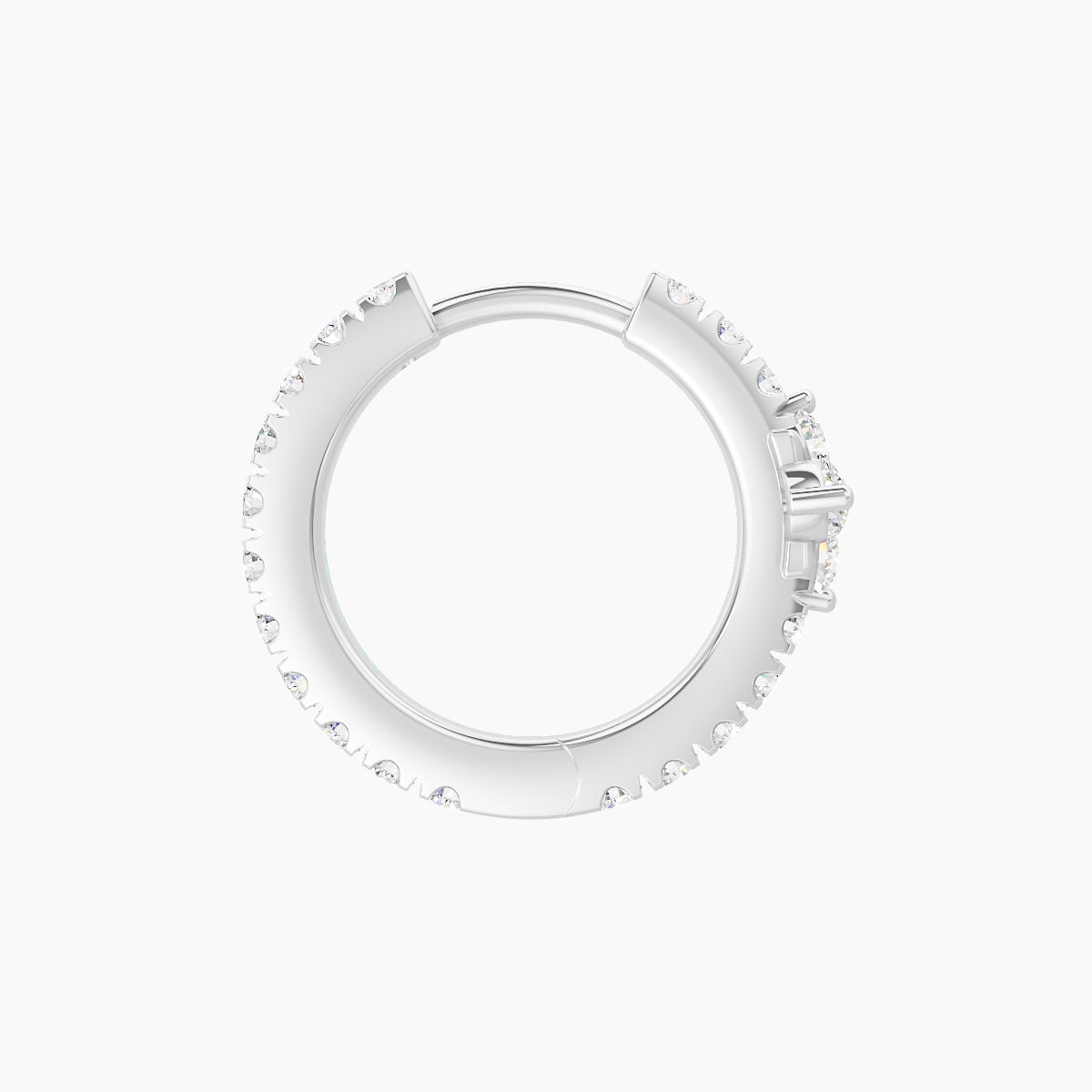 Nymph | 18k White Gold 8 mm Flower Diamond Hoop Piercing