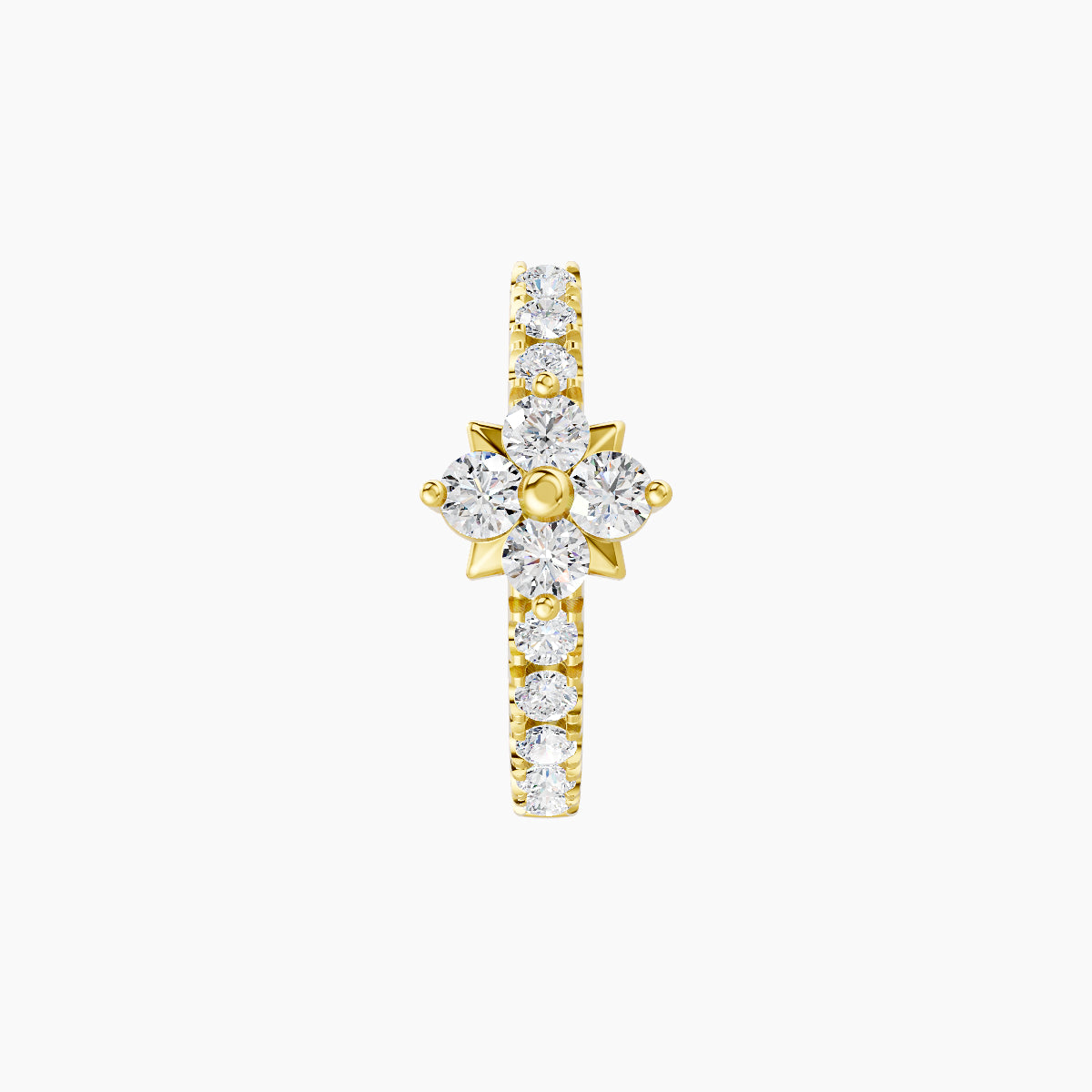 Nymph | 18k Yellow Gold 8 mm Flower Diamond Hoop Piercing