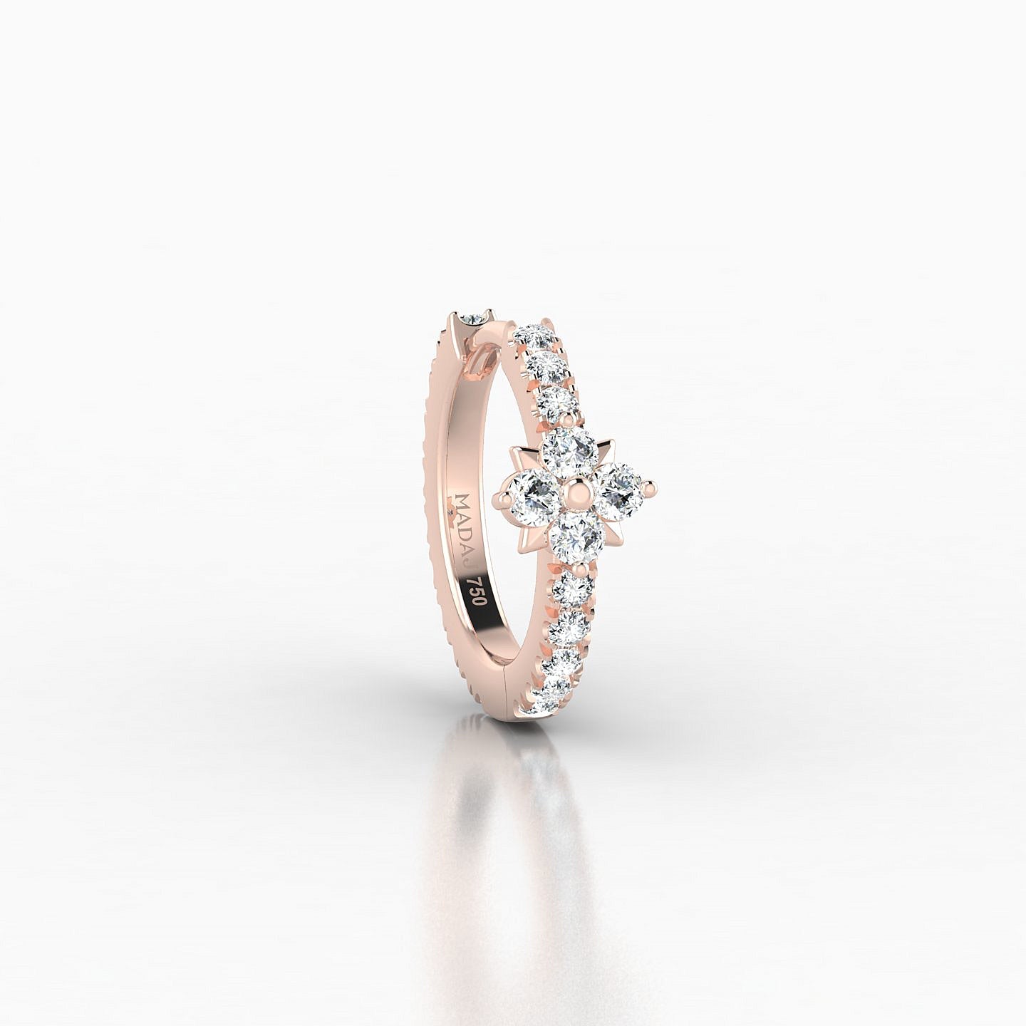 Nymph | 18k Rose Gold 8 mm Flower Diamond Hoop Piercing