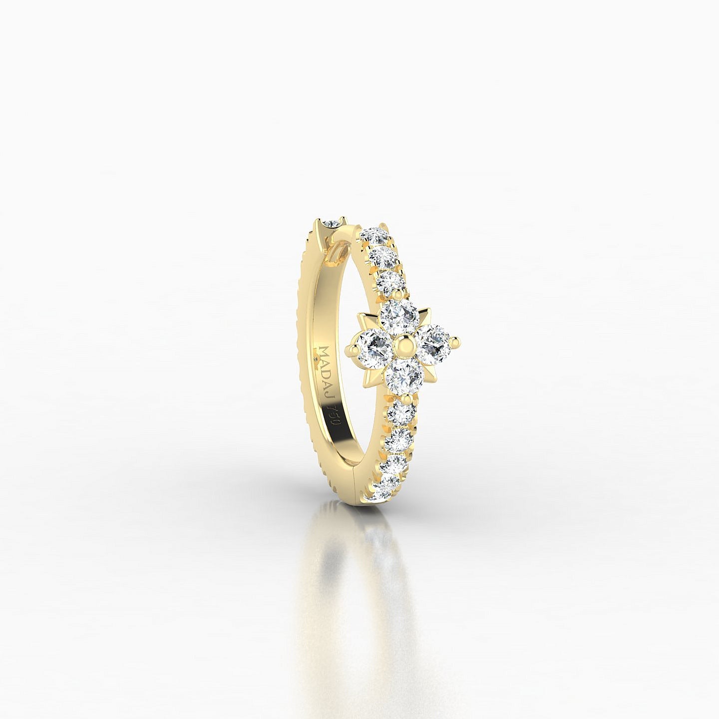 Nymph | 18k Yellow Gold 8 mm Flower Diamond Hoop Piercing