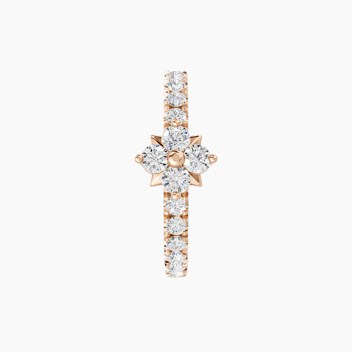 Nymph | 18k Rose Gold 9.5 mm Flower Diamond Hoop Piercing
