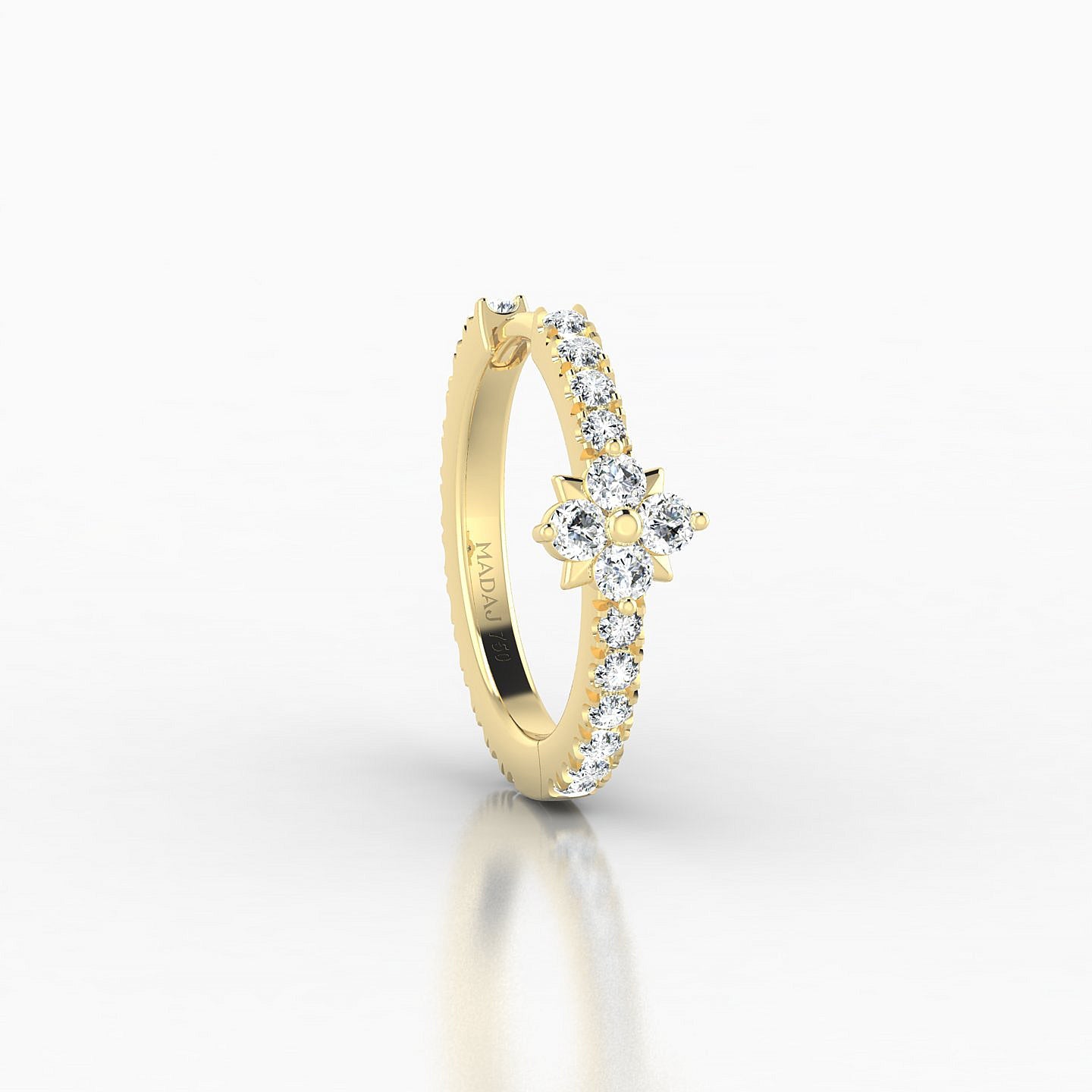 Nymph | 18k Yellow Gold 9.5 mm Flower Diamond Hoop Piercing