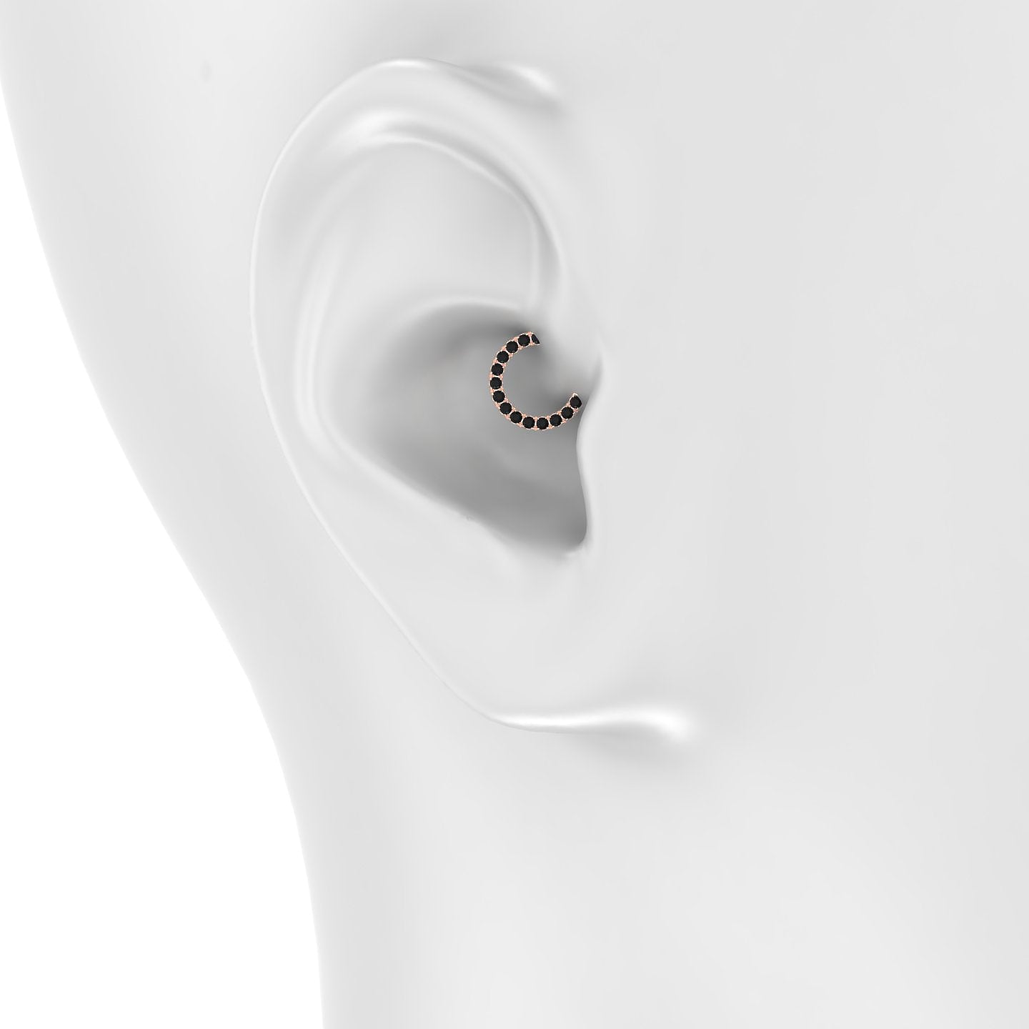 Ops | 18k Rose Gold 6.5 mm Black Diamond Daith Piercing