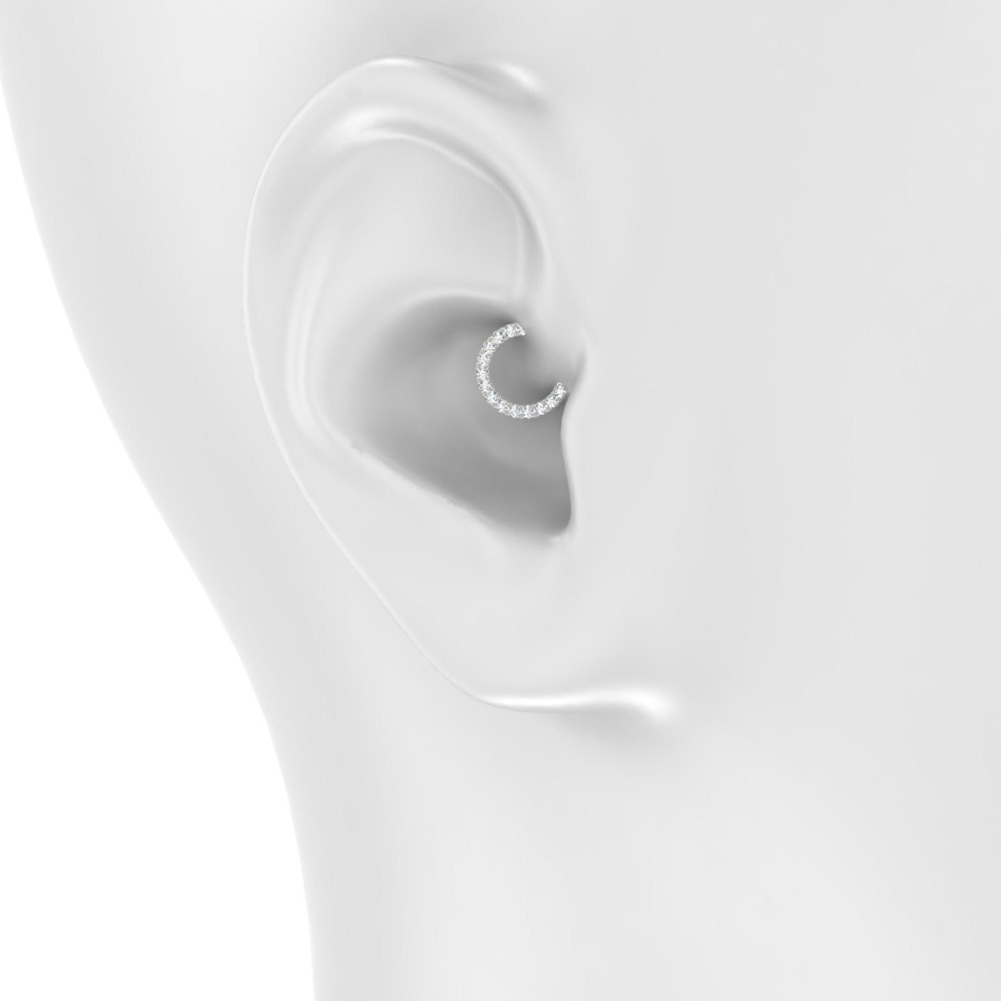 Ops | 18k White Gold 6.5 mm Diamond Daith Piercing