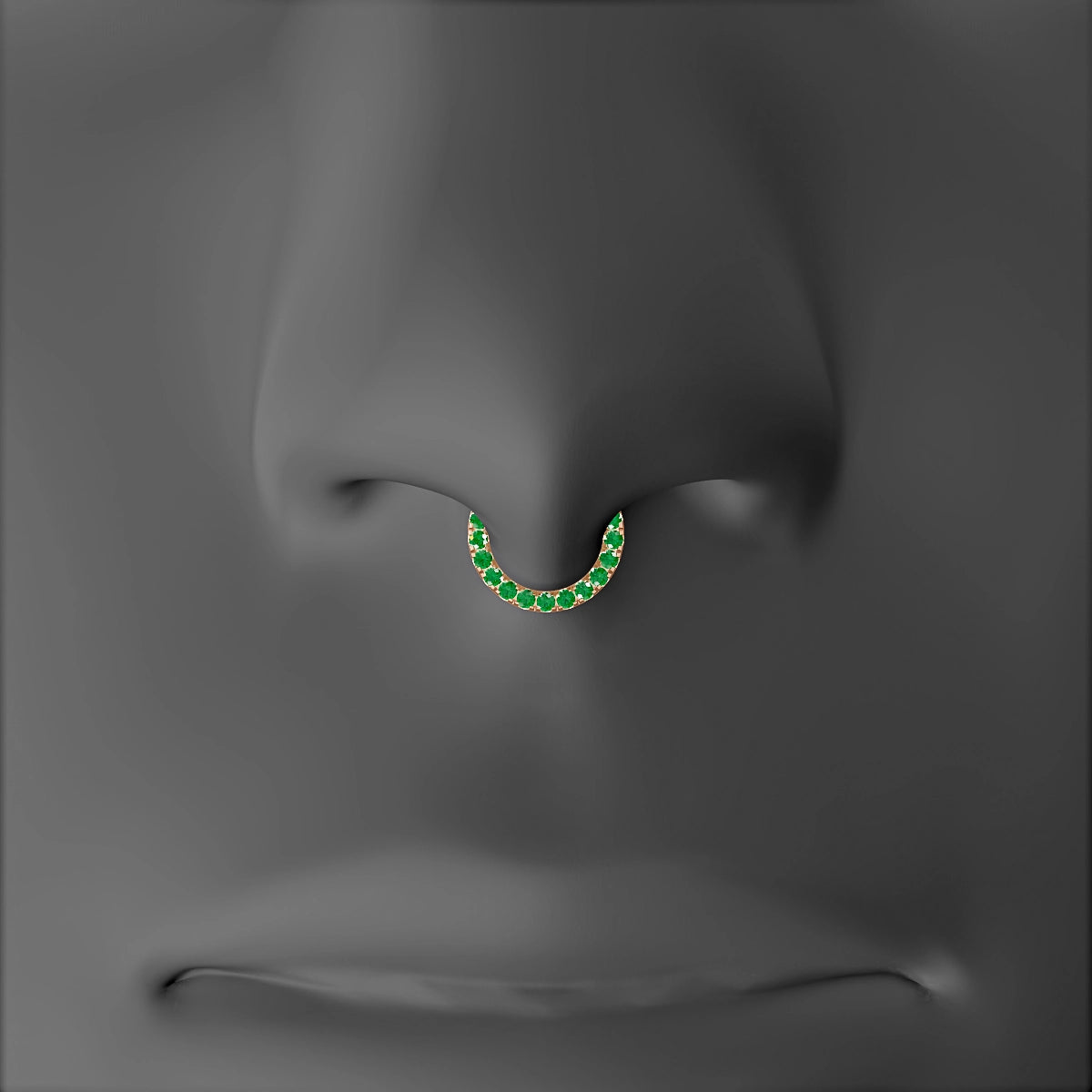 Ops | 18k Rose Gold 6.5 mm Emerald Septum Piercing