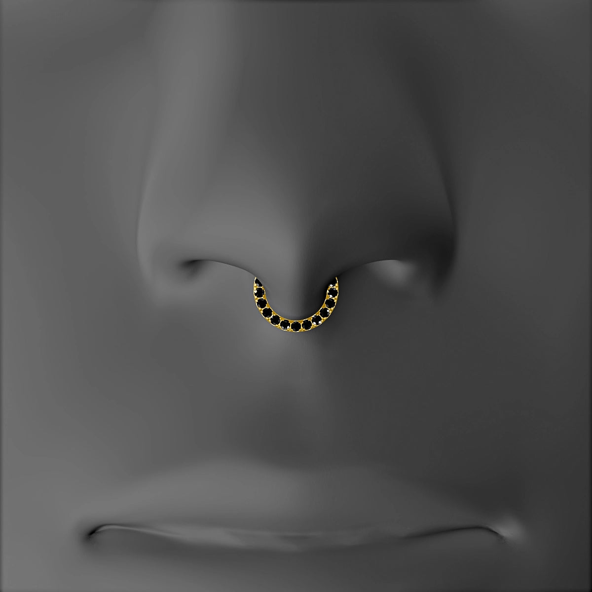 Ops | 18k Yellow Gold 6.5 mm Black Diamond Septum Piercing