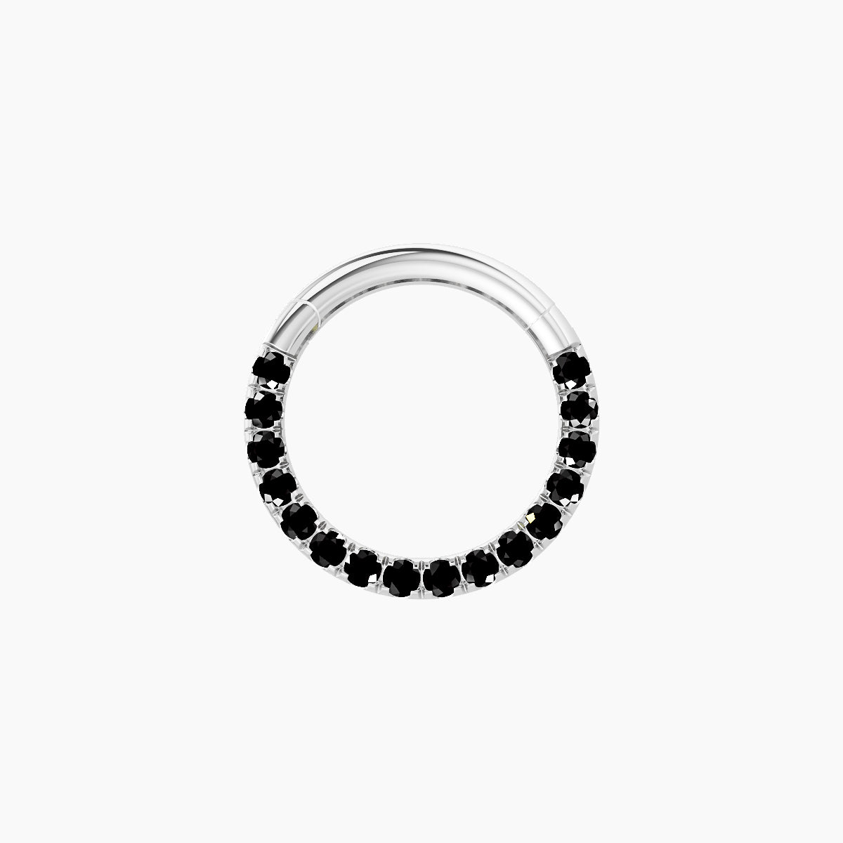 Ops | 18k White Gold 8 mm Black Diamond Daith Piercing