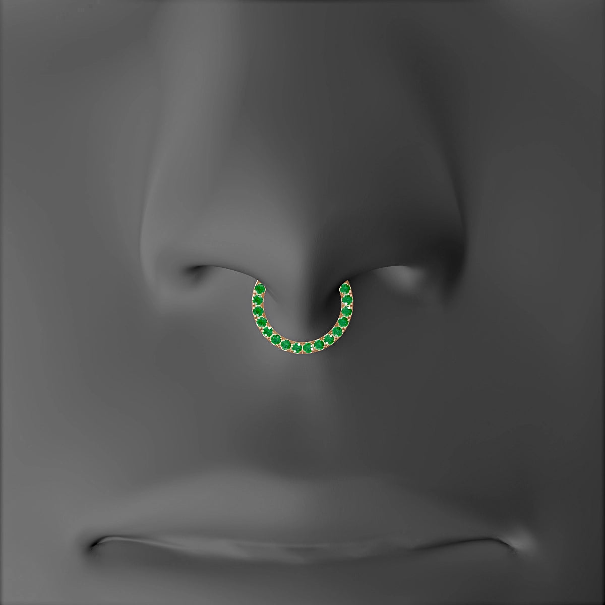 Ops | 18k Rose Gold 8 mm Emerald Septum Piercing