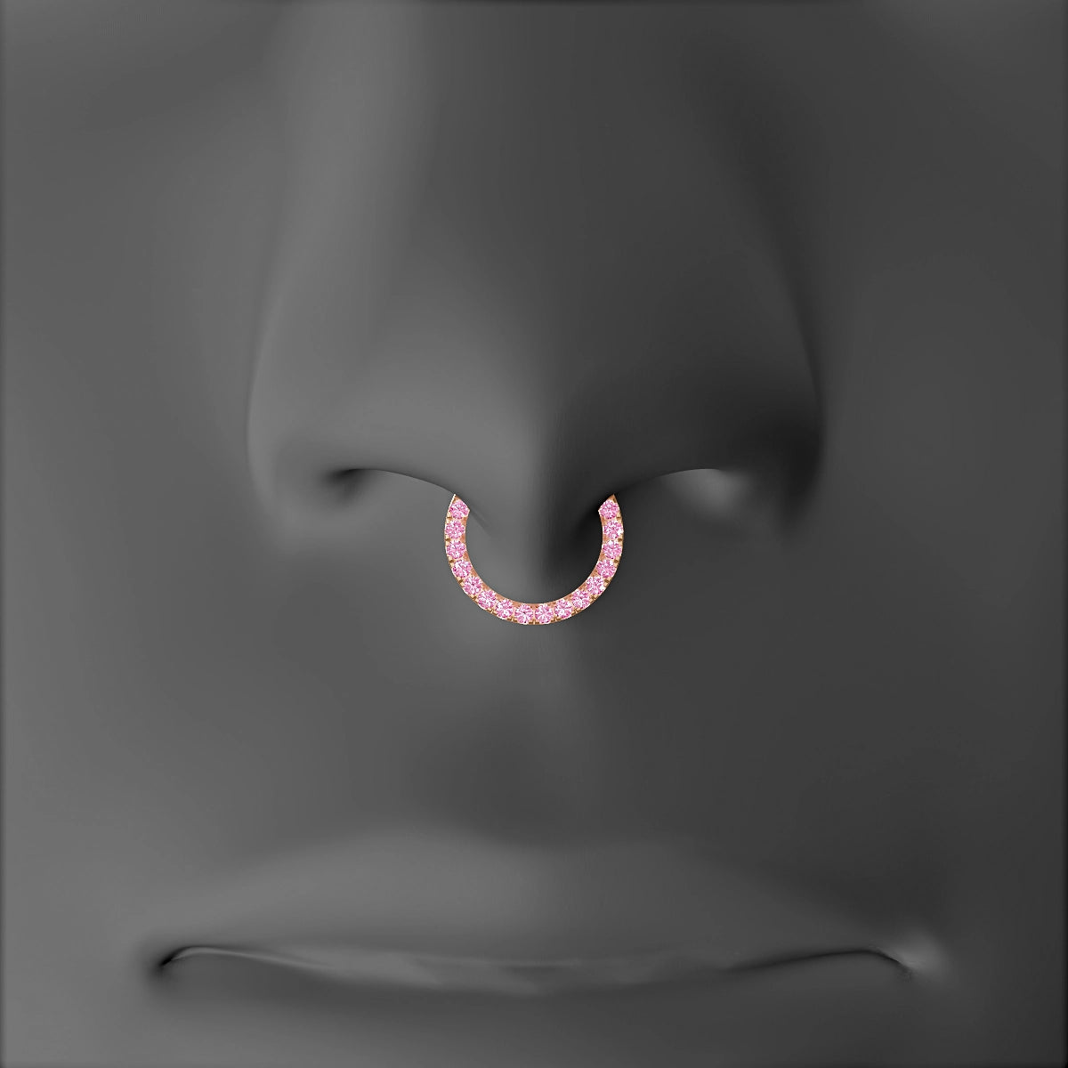 Ops | 18k Rose Gold 8 mm Pink Sapphire Septum Piercing