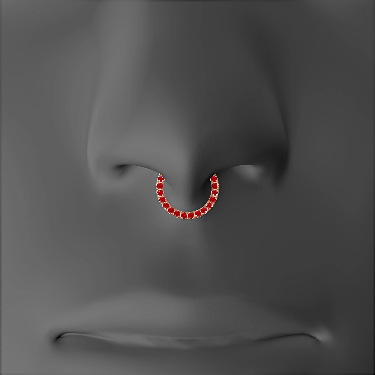 Ops | 18k Rose Gold 8 mm Ruby Septum Piercing