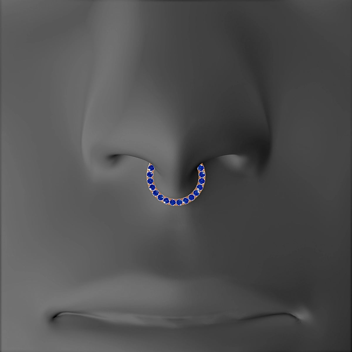 Ops | 18k Rose Gold 8 mm Sapphire Septum Piercing