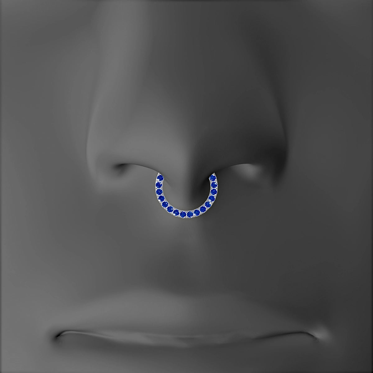 Ops | 18k White Gold 8 mm Sapphire Septum Piercing