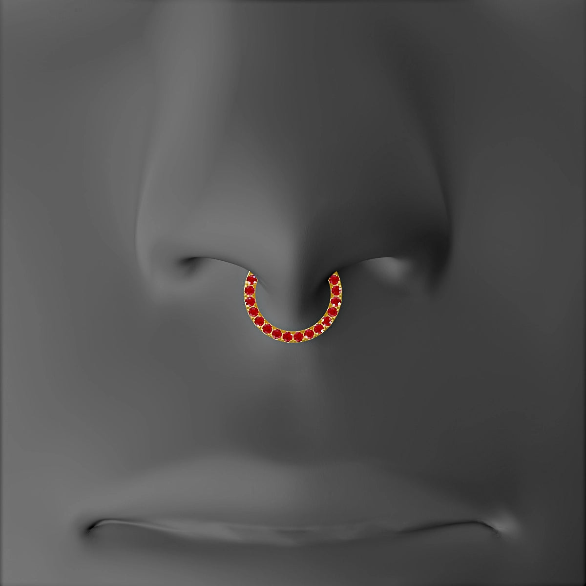 Ops | 18k Yellow Gold 8 mm Ruby Septum Piercing
