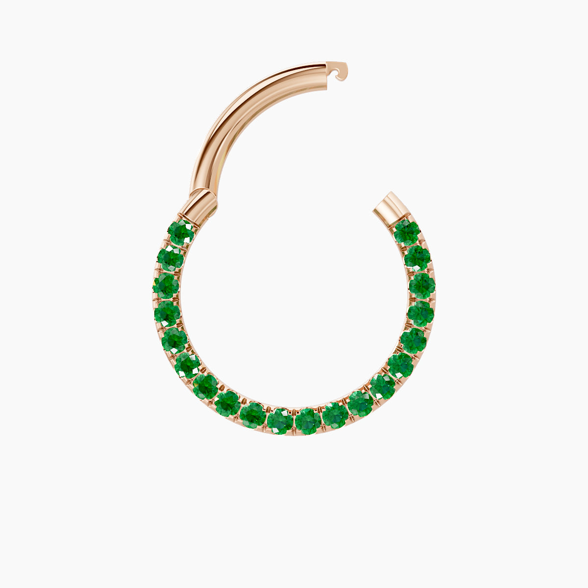 Ops | 18k Rose Gold 9.5 mm Emerald Daith Piercing