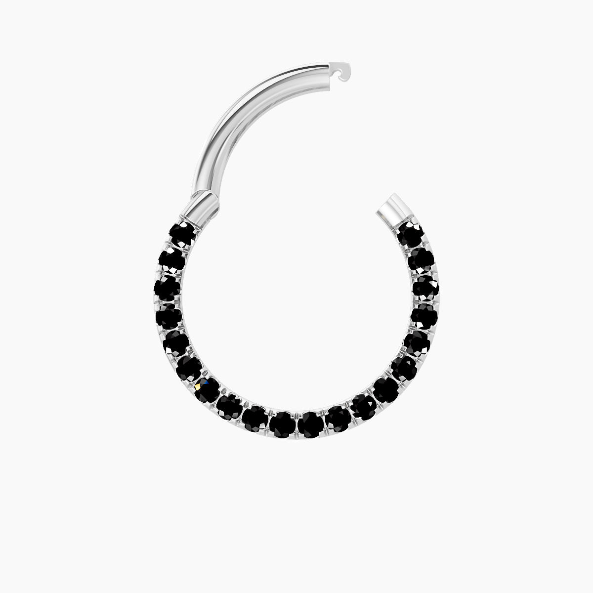 Ops | 18k White Gold 9.5 mm Black Diamond Daith Piercing