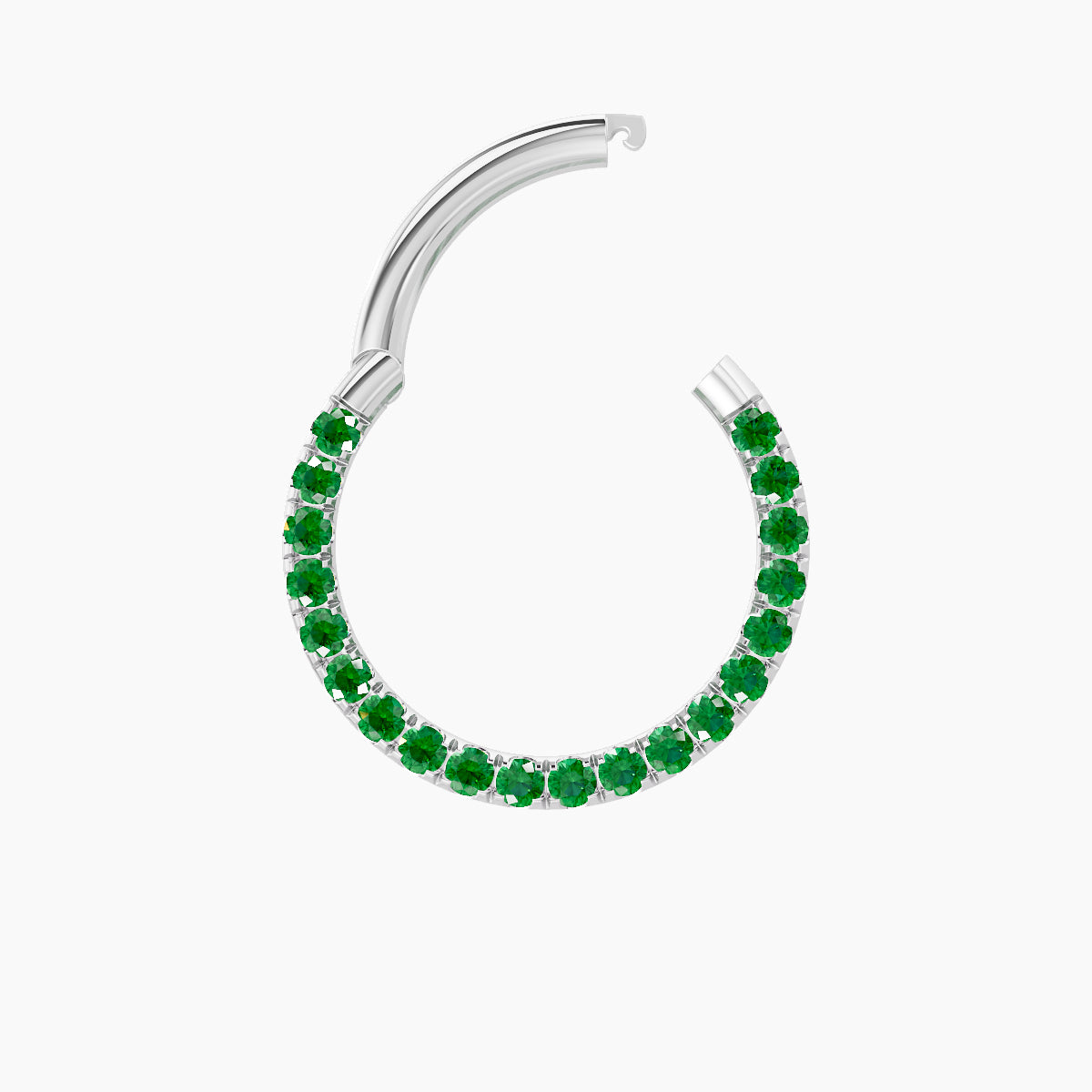 Ops | 18k White Gold 9.5 mm Emerald Daith Piercing