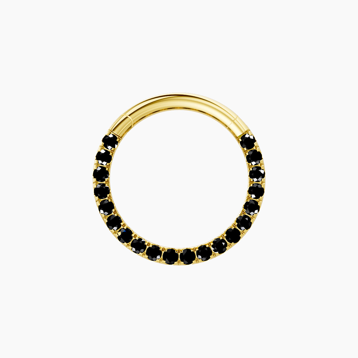 Ops | 18k Yellow Gold 9.5 mm Black Diamond Daith Piercing