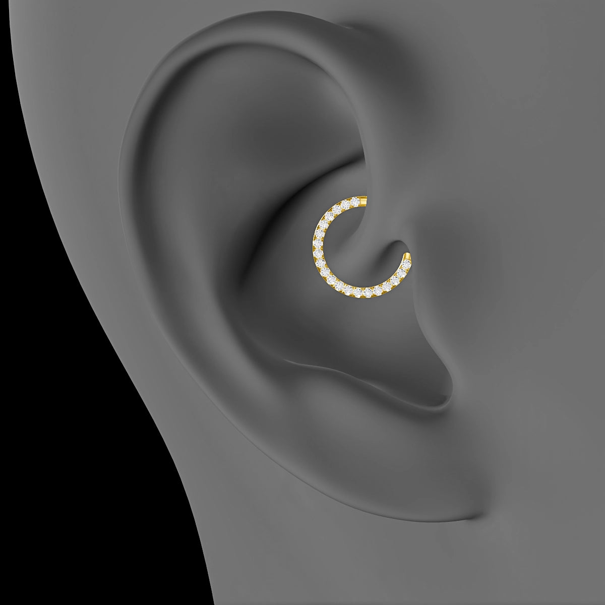 Ops | 18k Yellow Gold 9.5 mm Diamond Daith Piercing