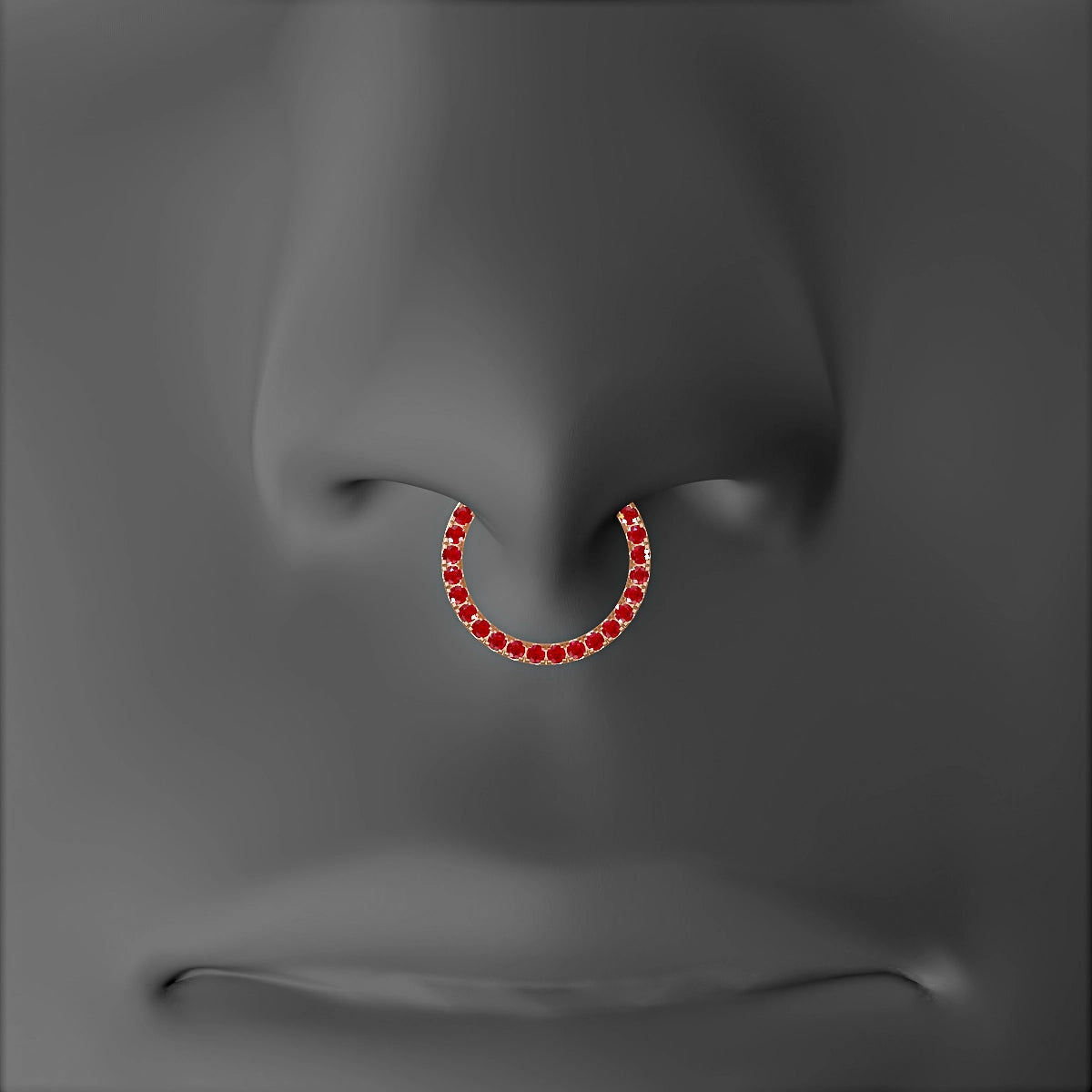 Ops | 18k Rose Gold 9.5 mm Ruby Septum Piercing