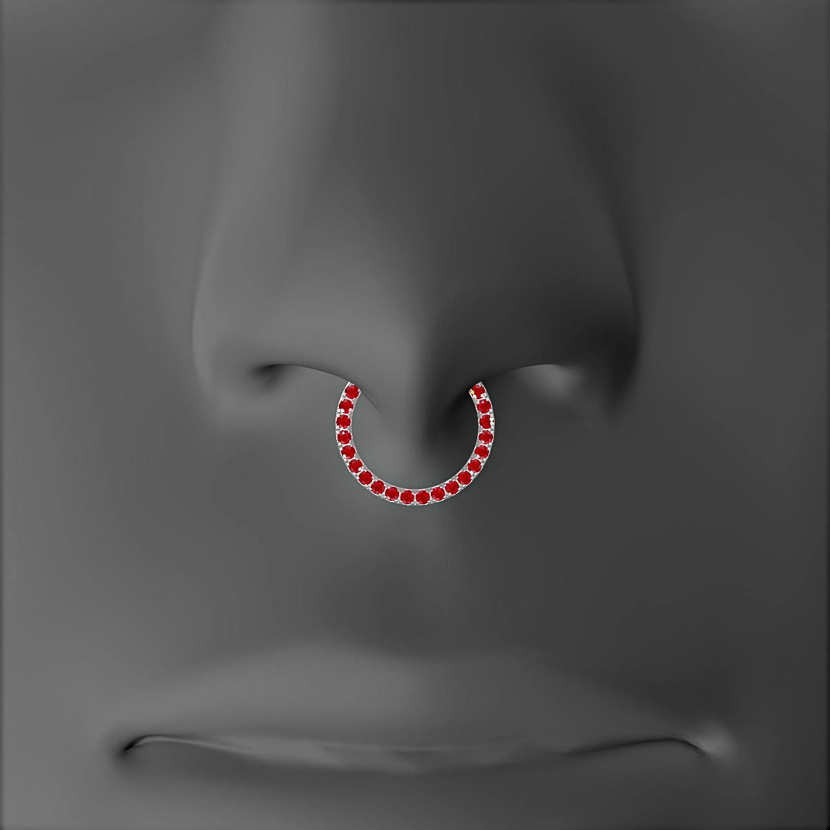 Ops | 18k White Gold 9.5 mm Ruby Septum Piercing