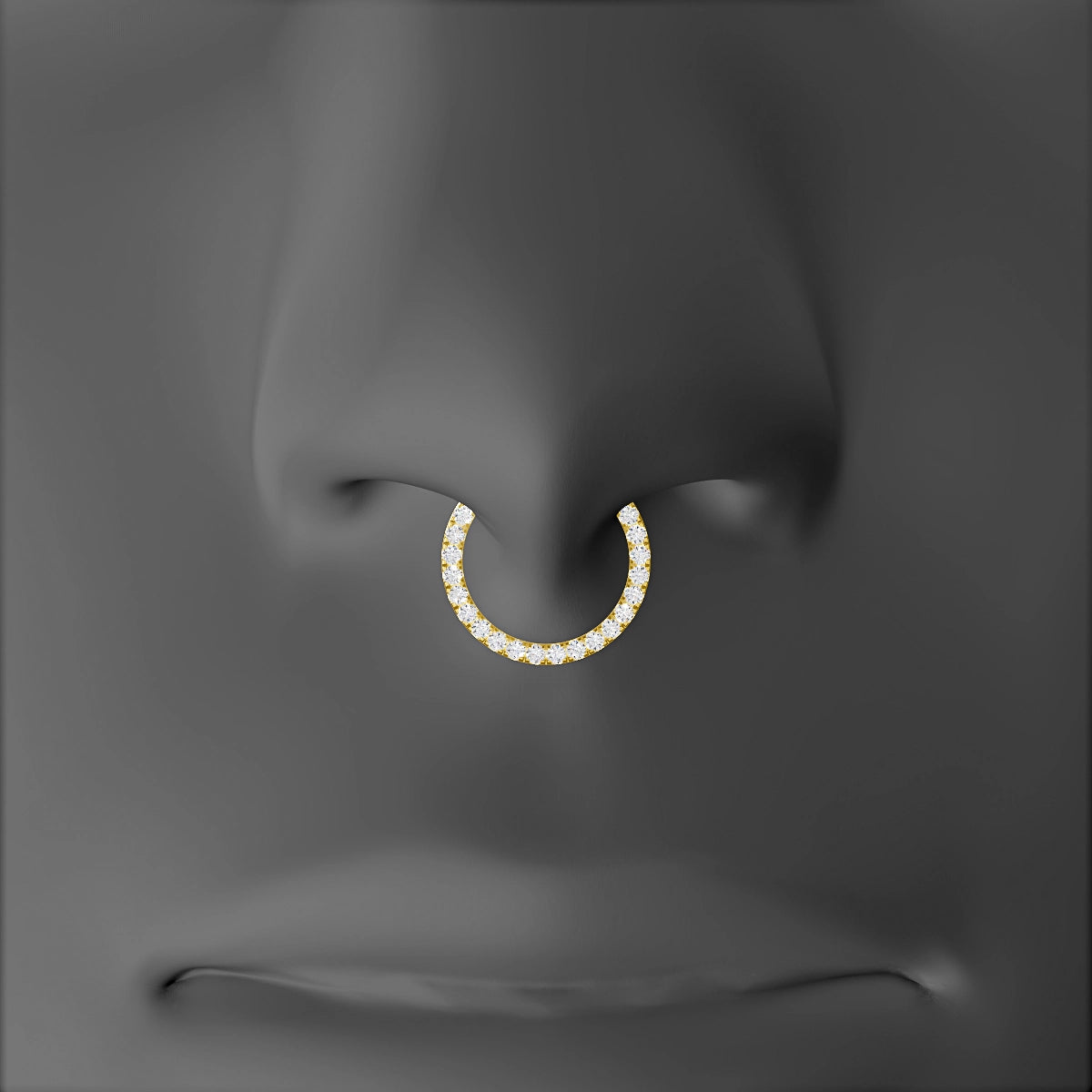 Ops | 18k Yellow Gold 9.5 mm Diamond Septum Piercing