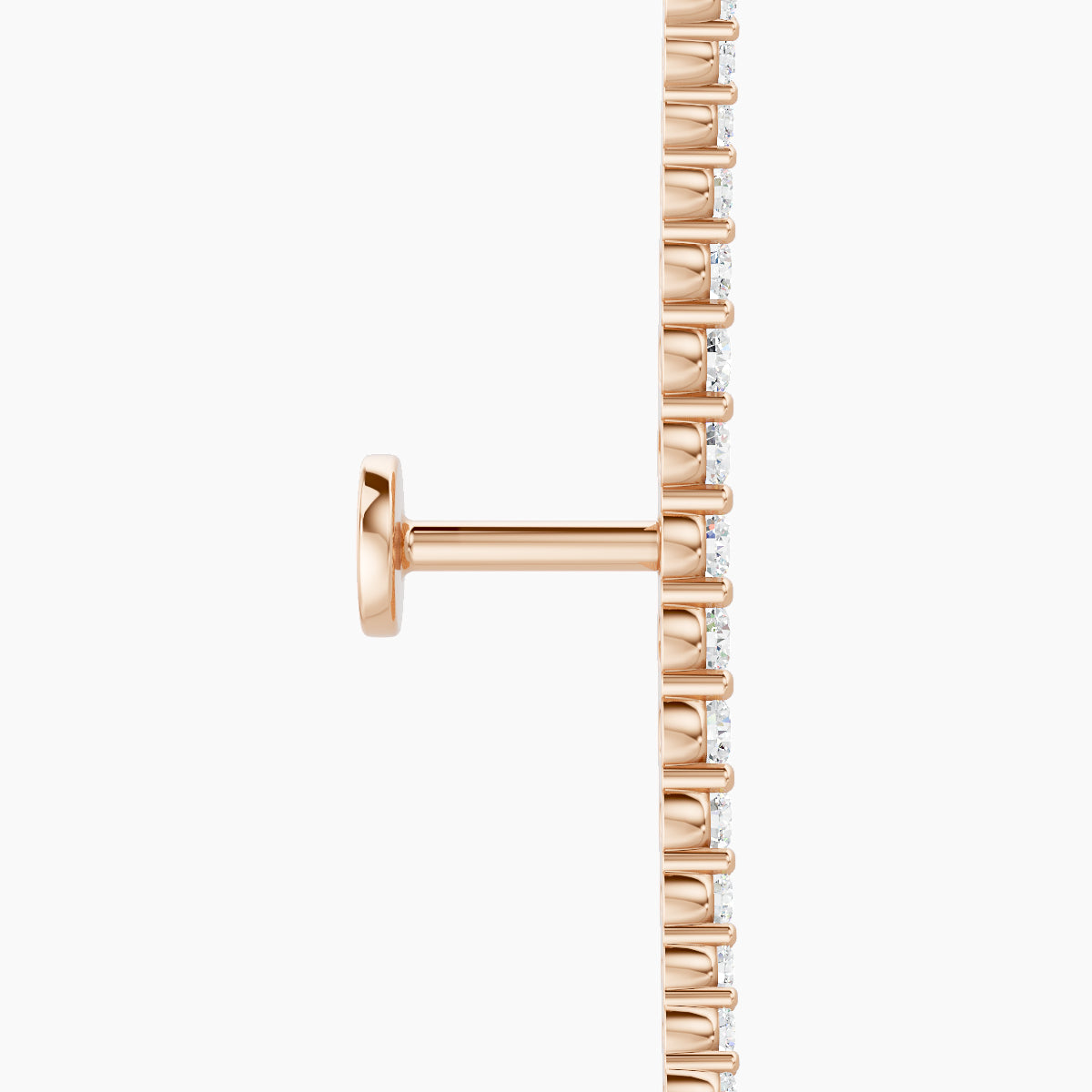 Orphee | 18k Rose Gold 22 mm 5 mm Long Diamond Piercing