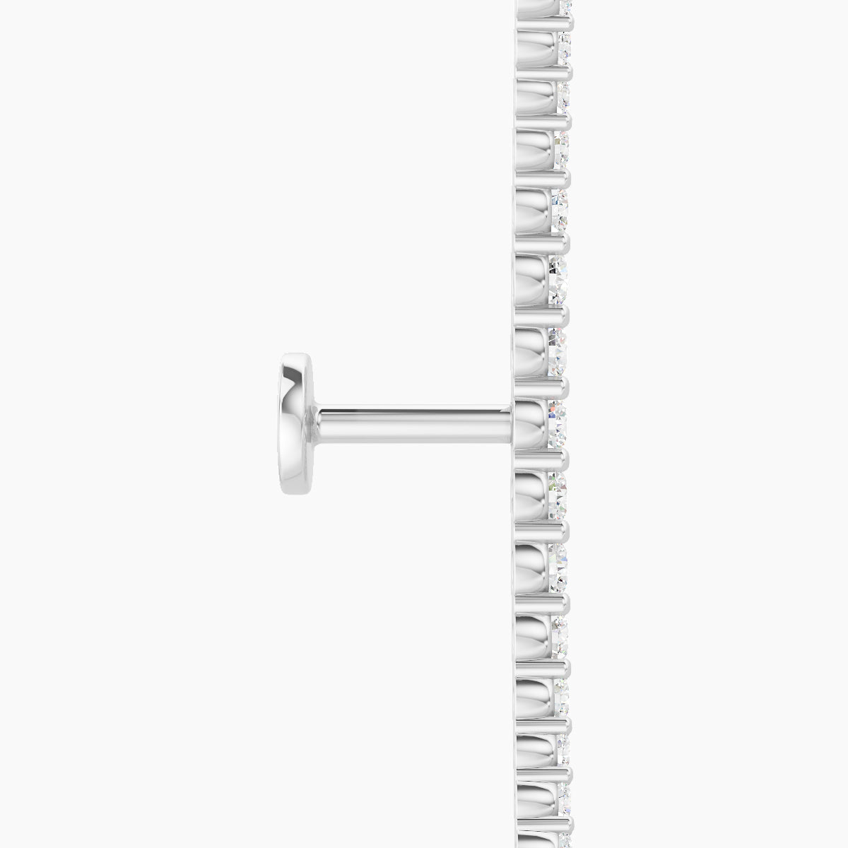 Orphee | 18k White Gold 22 mm 5 mm Long Diamond Piercing