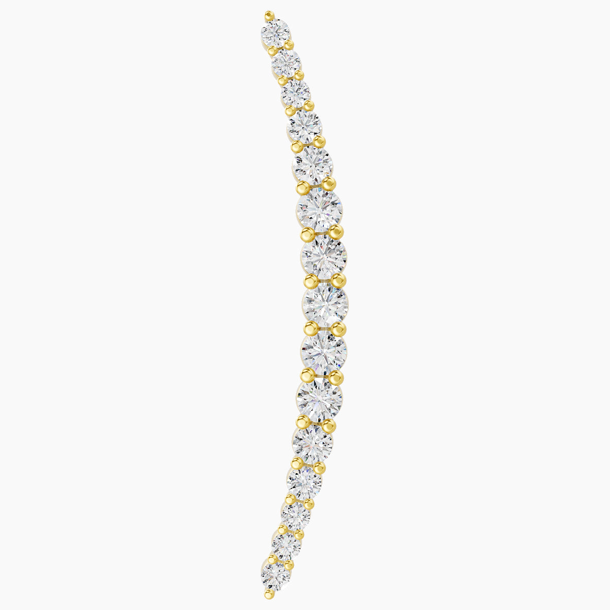 Orphee | 18k Yellow Gold 22 mm 5 mm Long Diamond Piercing