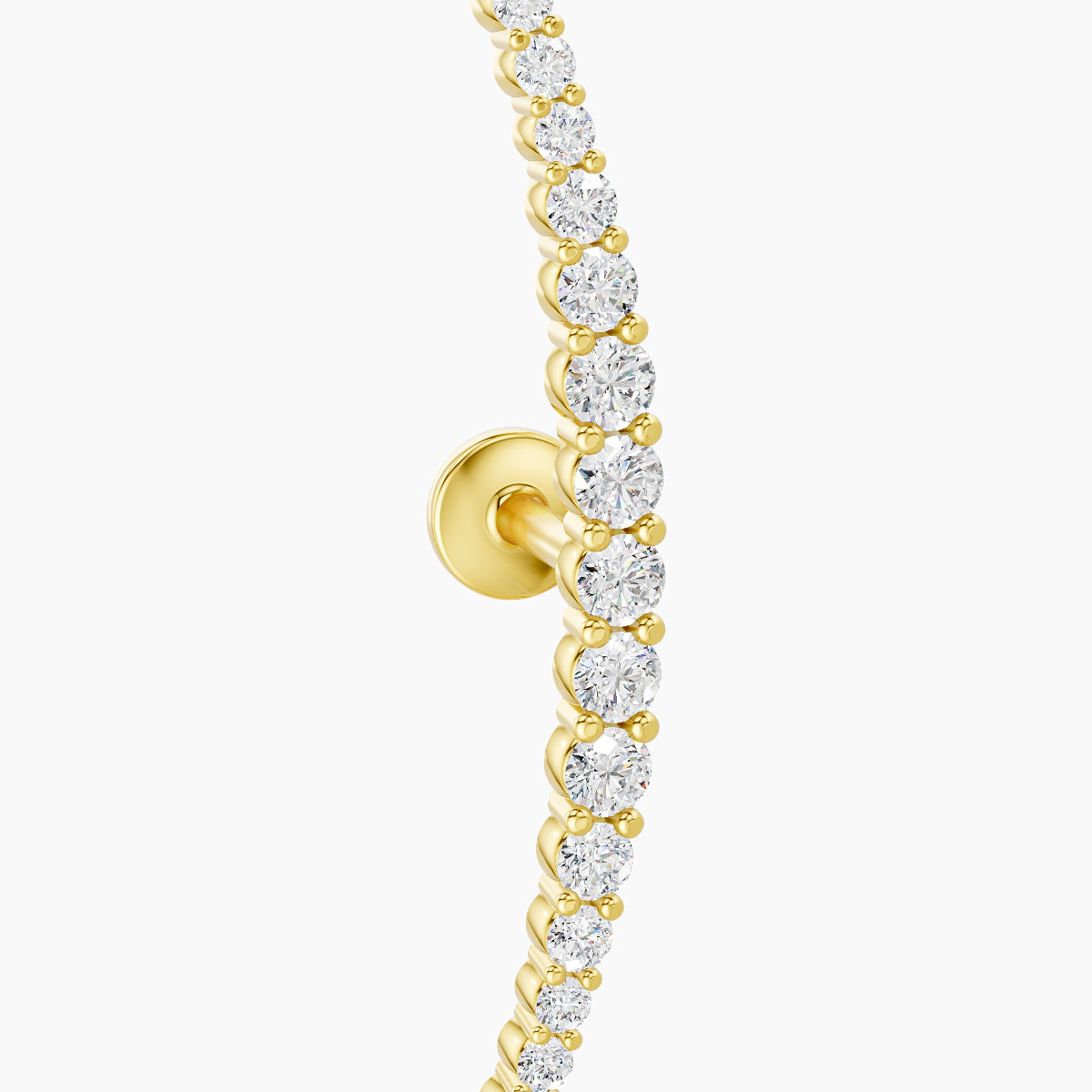 Orphee | 18k Yellow Gold 22 mm 5 mm Long Diamond Piercing