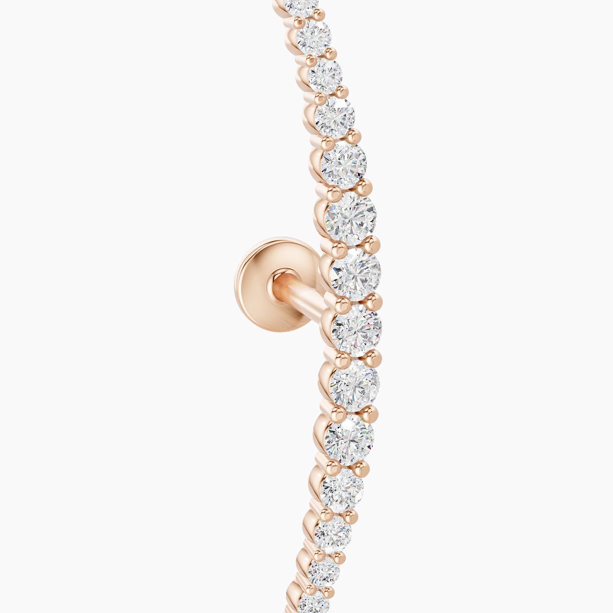 Orphee | 18k Rose Gold 22 mm 6.5 mm Long Diamond Piercing