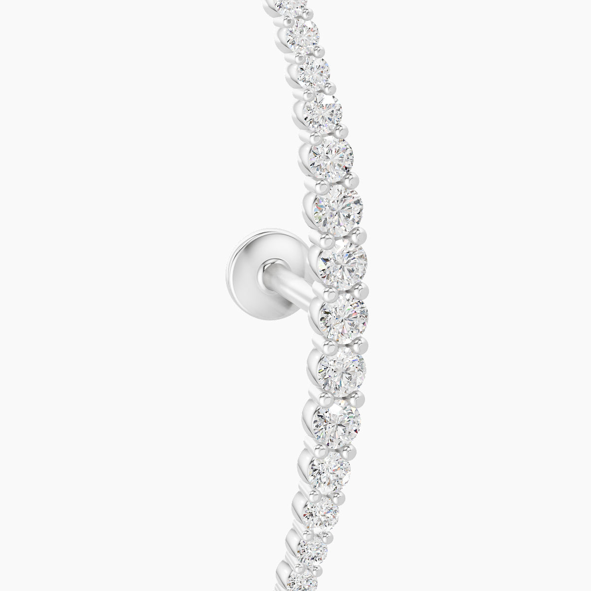 Orphee | 18k White Gold 22 mm 6.5 mm Long Diamond Piercing