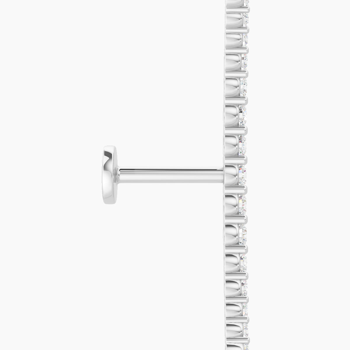 Orphee | 18k White Gold 22 mm 6.5 mm Long Diamond Piercing