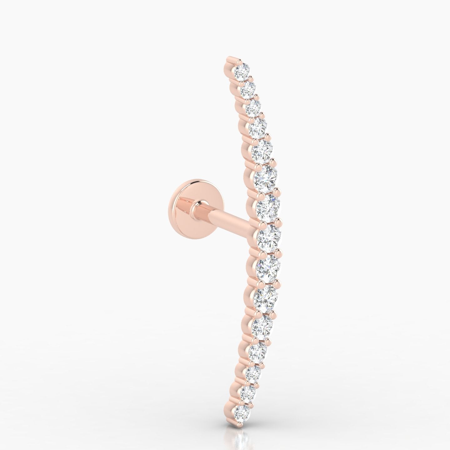 Orphee | 18k Rose Gold 22 mm 6.5 mm Long Diamond Piercing