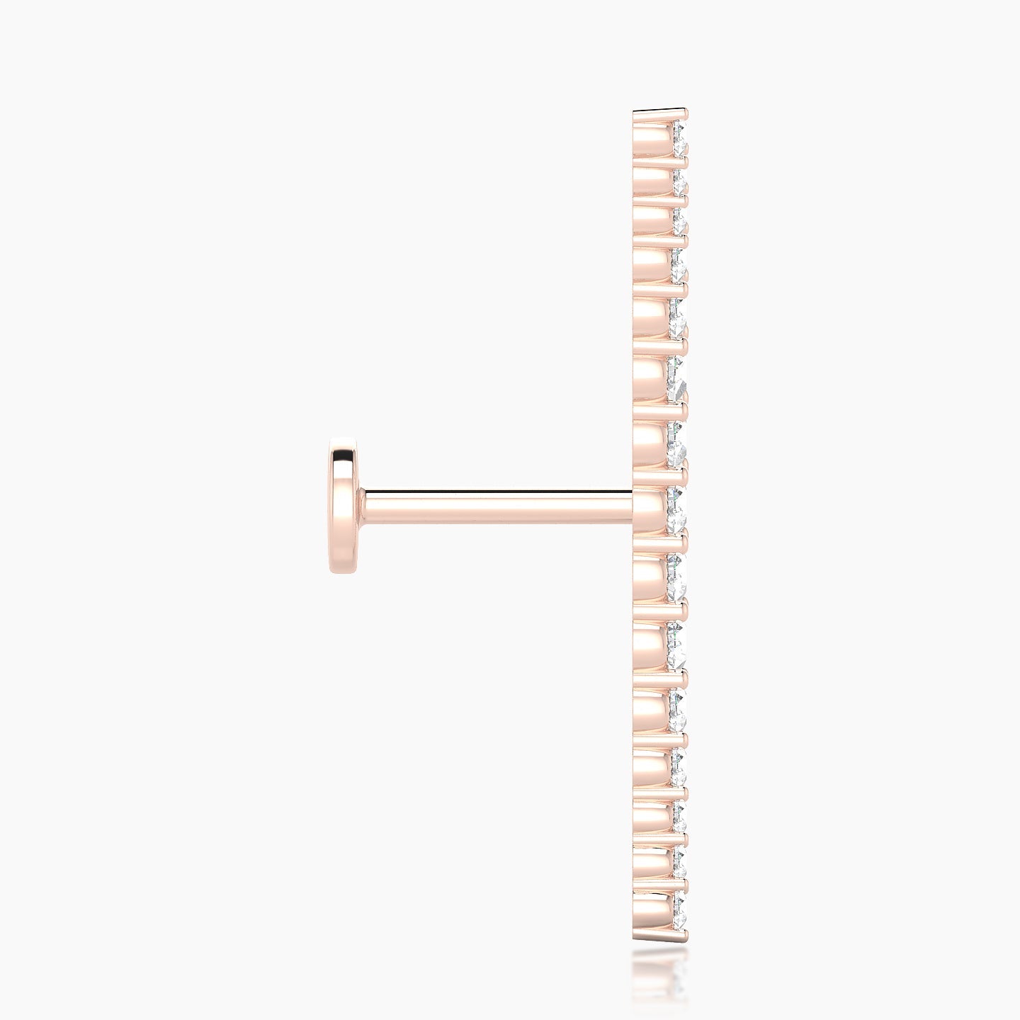 Orphee | 18k Rose Gold 22 mm 6.5 mm Long Diamond Piercing