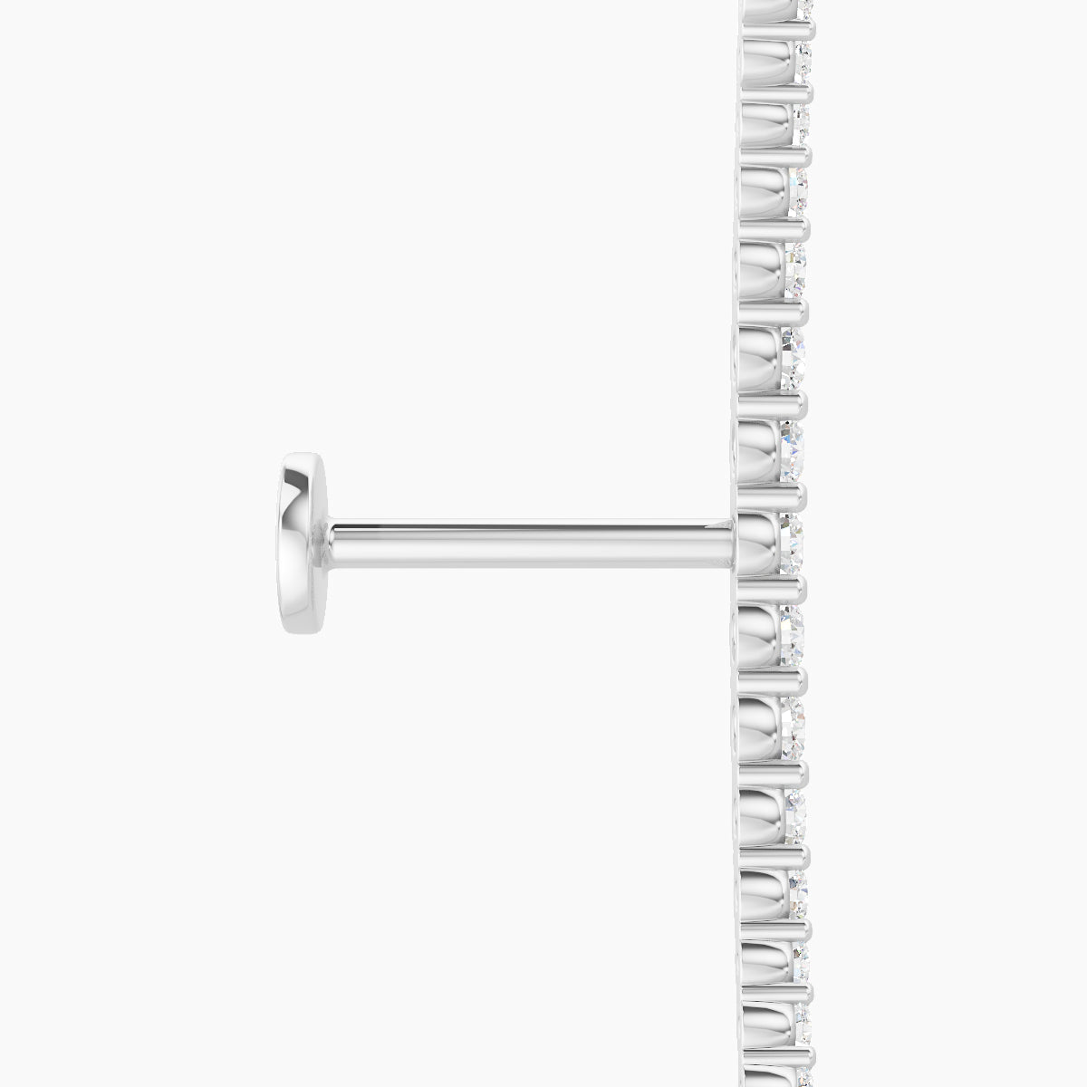 Orphee | 18k White Gold 22 mm 8 mm Long Diamond Piercing