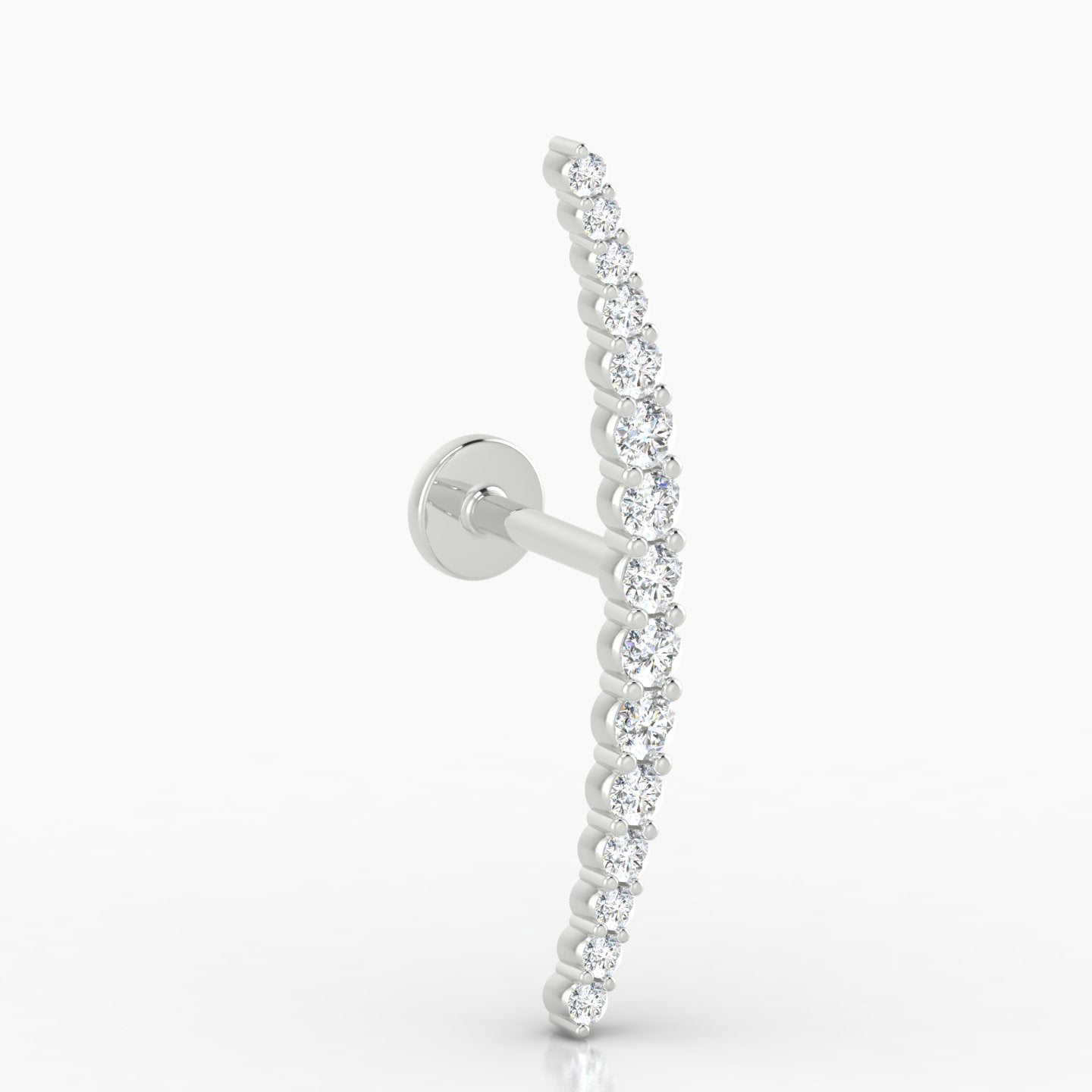 Orphee | 18k White Gold 22 mm 8 mm Long Diamond Piercing