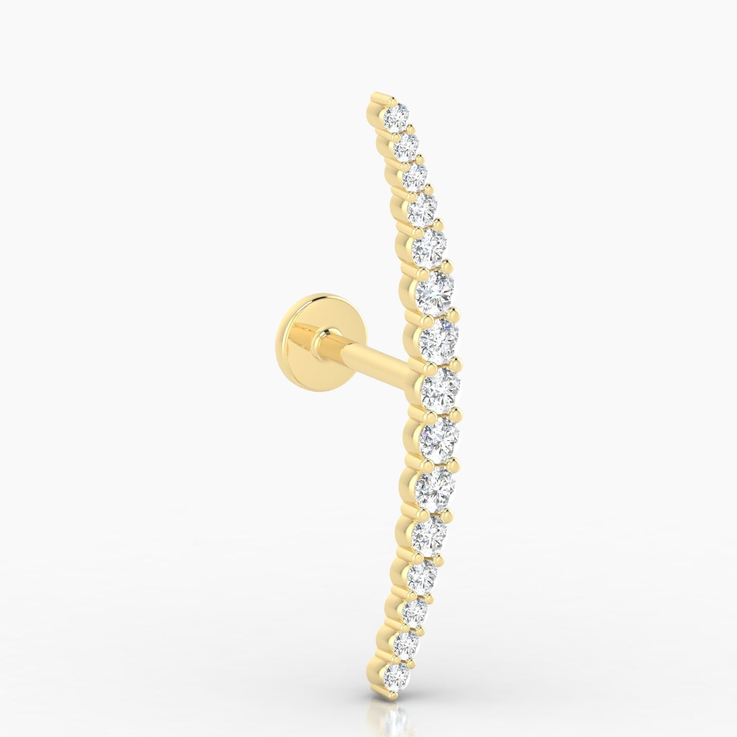 Orphee | 18k Yellow Gold 22 mm 8 mm Long Diamond Piercing