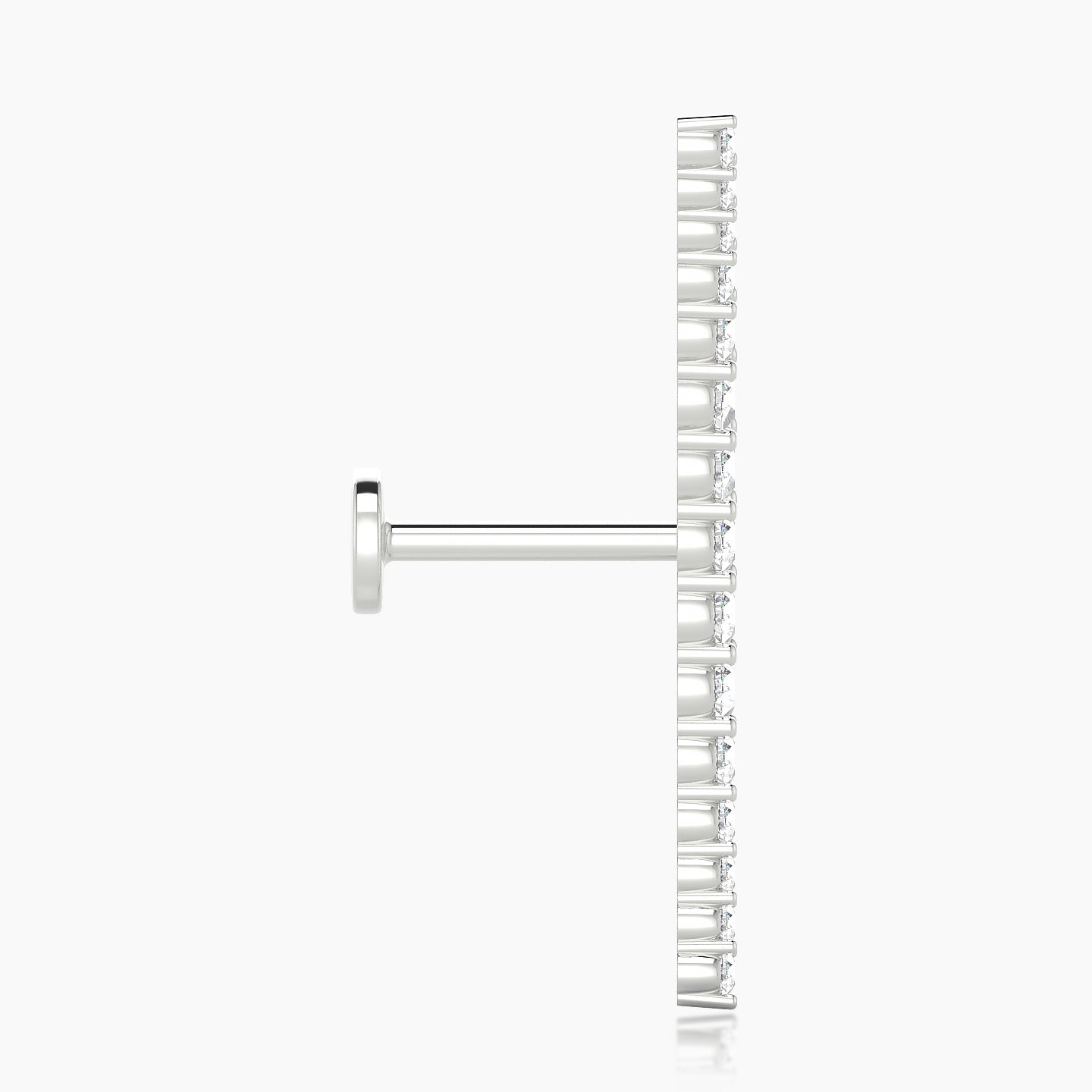 Orphee | 18k White Gold 22 mm 8 mm Long Diamond Piercing