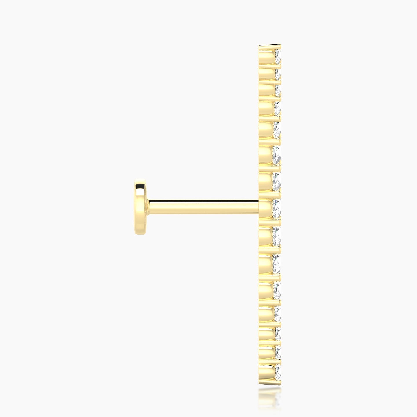 Orphee | 18k Yellow Gold 22 mm 8 mm Long Diamond Piercing