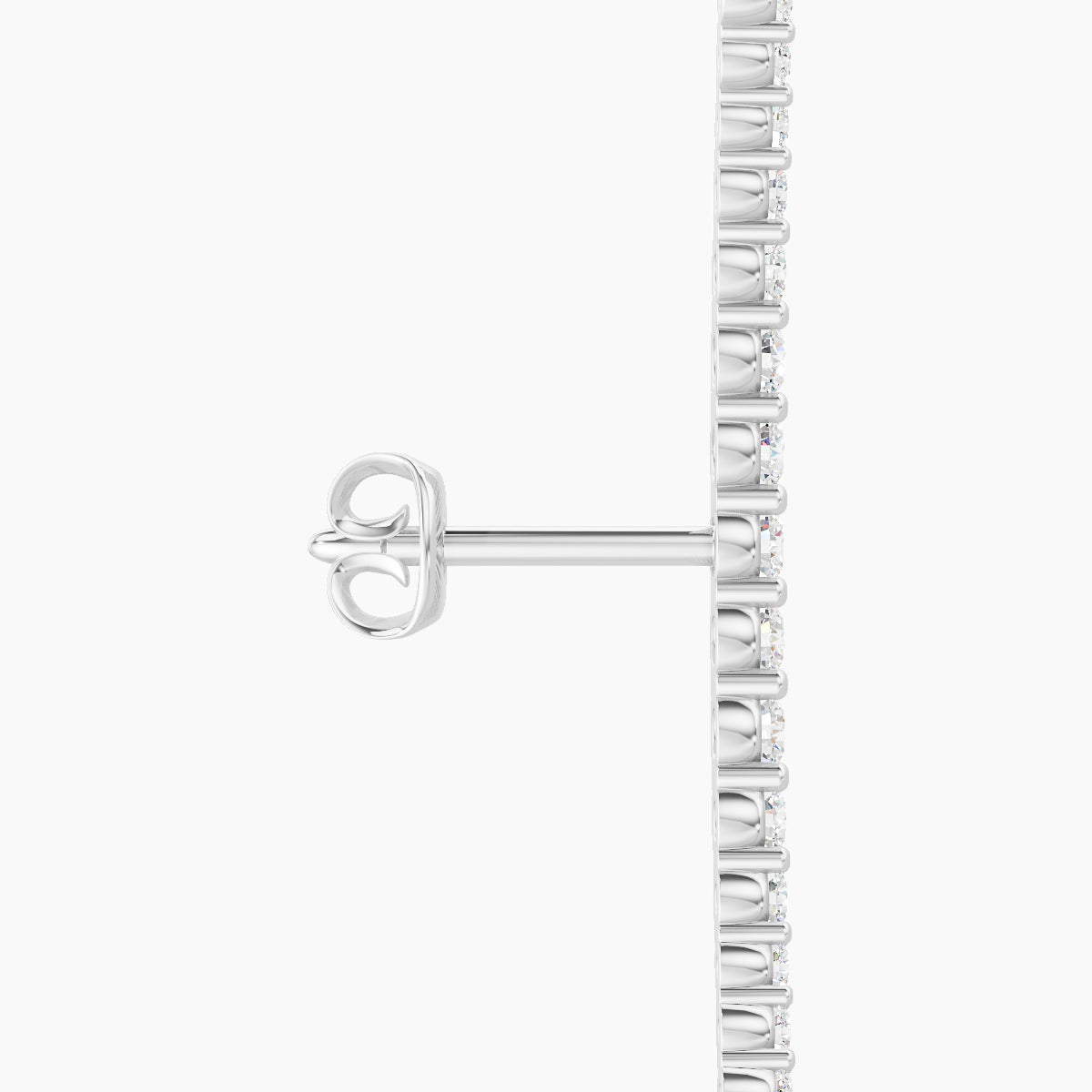 Orphee | 18k White Gold 22 mm Long Diamond Earring