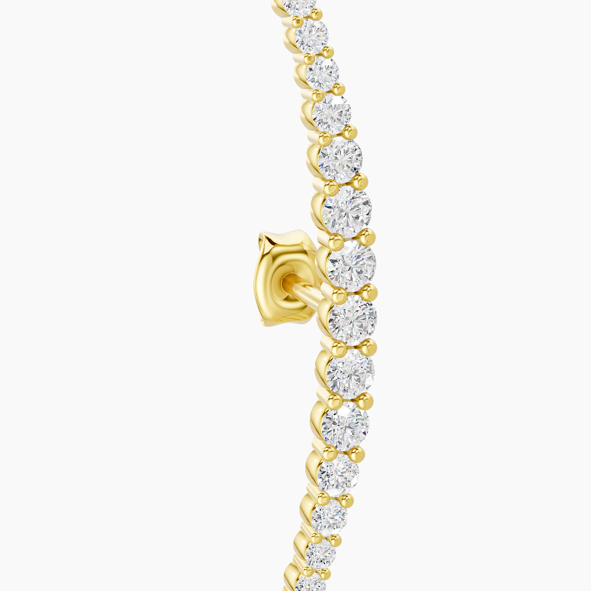 Orphee | 18k Yellow Gold 22 mm Long Diamond Earring