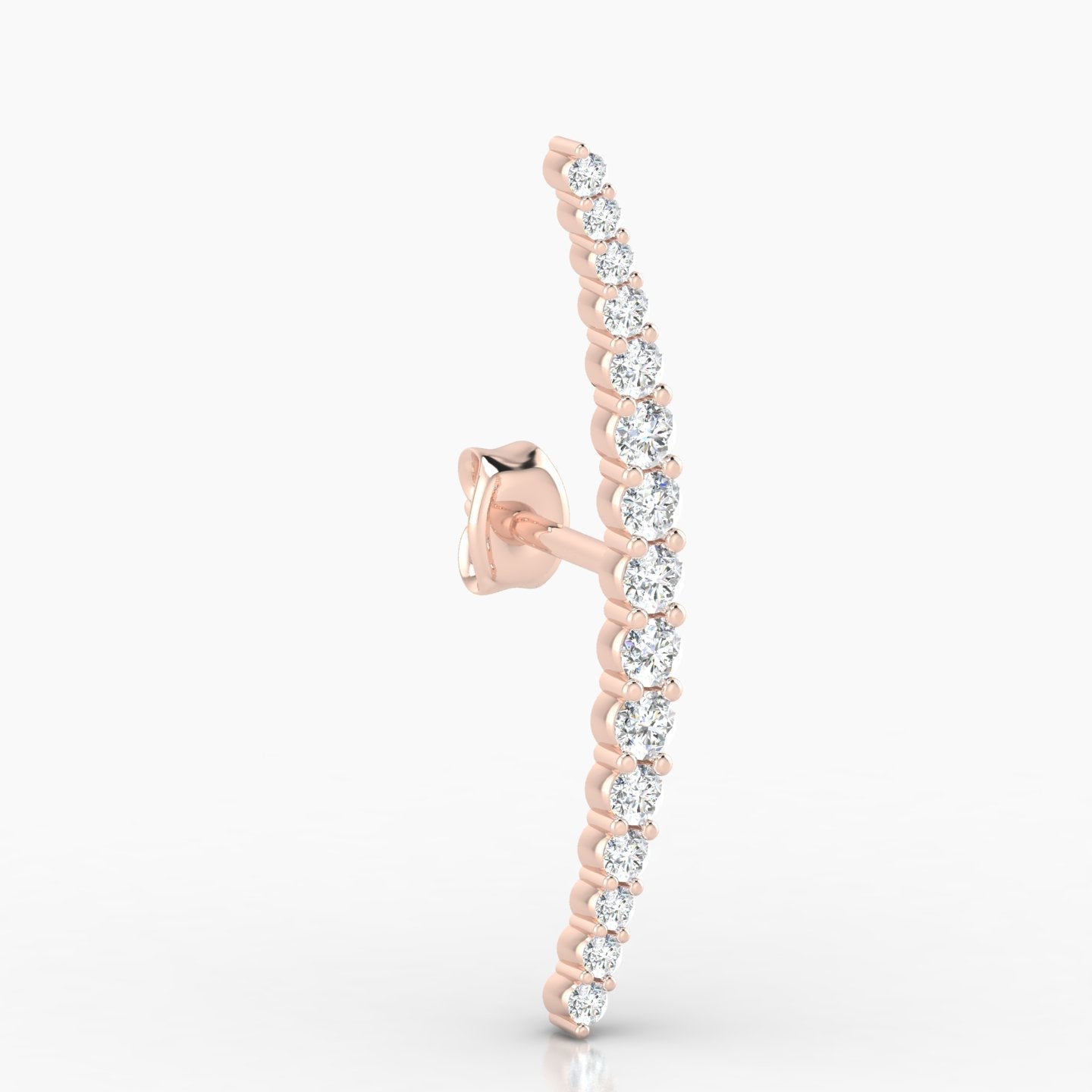 Orphee | 18k Rose Gold 22 mm Long Diamond Earring